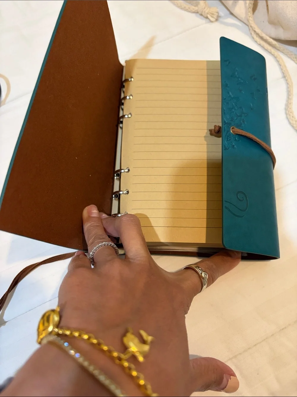 Teal Embossed Butterfly Journal